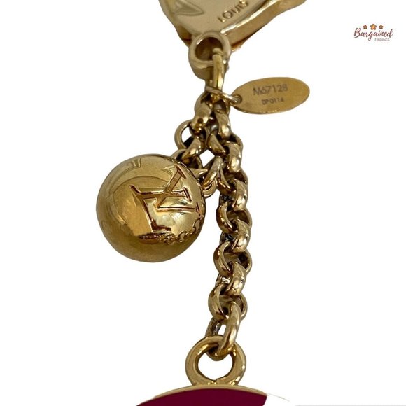 Authentic LOUIS VUITTON Goldtone Walley Fleur Bag Charm - M67128 - Picture 3 of 11